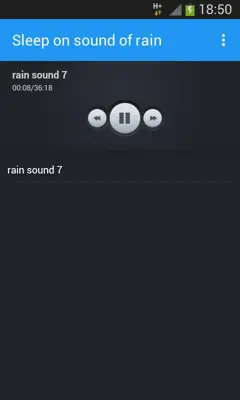 Sleep on sound of rain android App screenshot 1