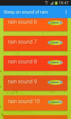 Sleep on sound of rain android App screenshot 2